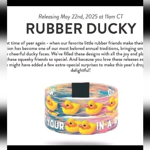 ZOX "GET YOUR DUCKS IN A ROW" #1750 RUBBER DUCKY JEEP COLLECTIBLE Wristband - Picture 5 of 5
